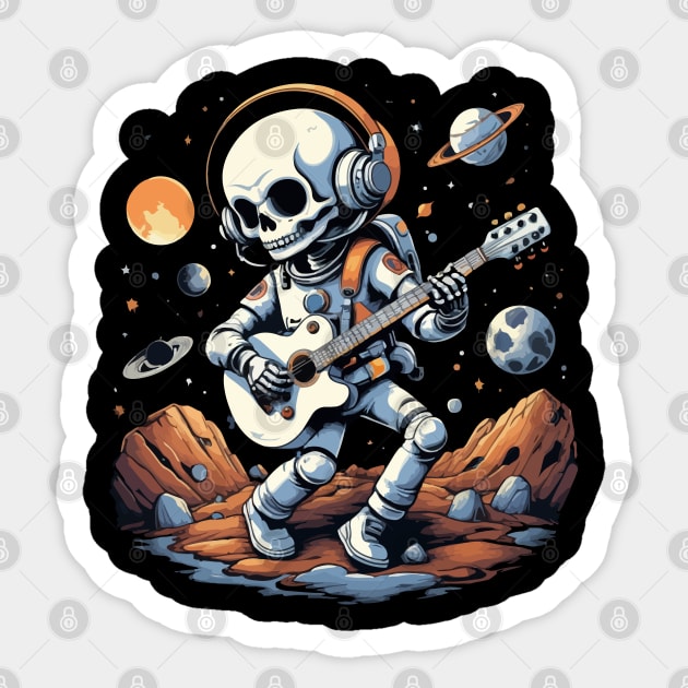 Skeleton Rock in space Sticker by Urbanprint